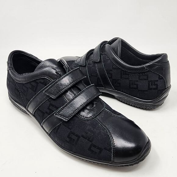 St. John Shoes - St. John Sneakers Women 7 Logo Black Fabric & Leather Hook & Loop Closure